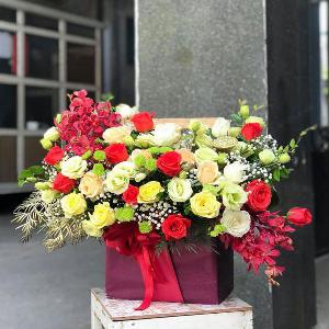 Giỏ hoa tươi chúc mừng HCM202082